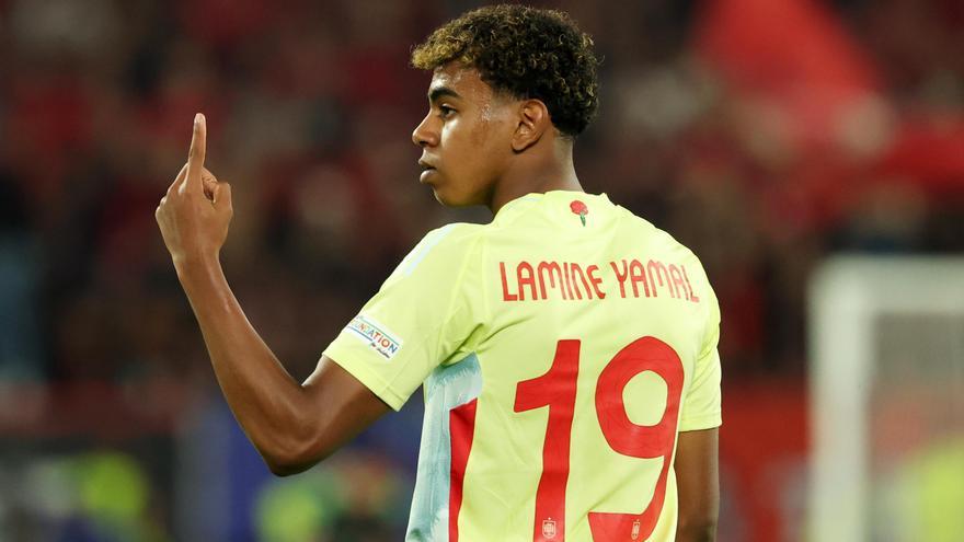 Lamine Yamal en un partit de l'Eurocopa