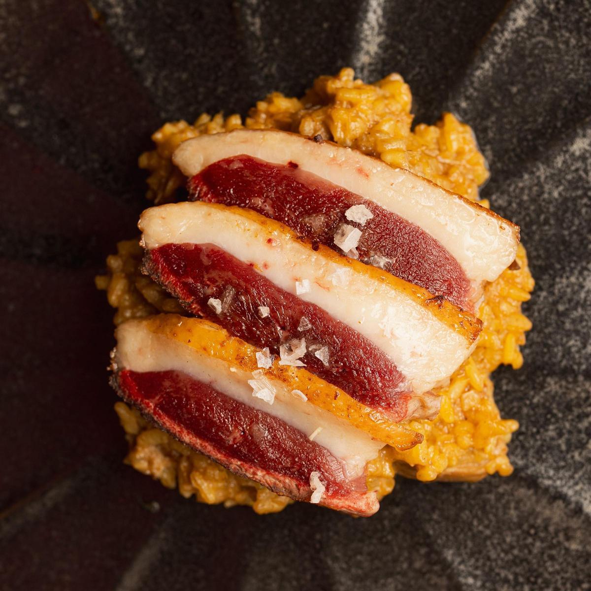 Arroz meloso de pato y foie