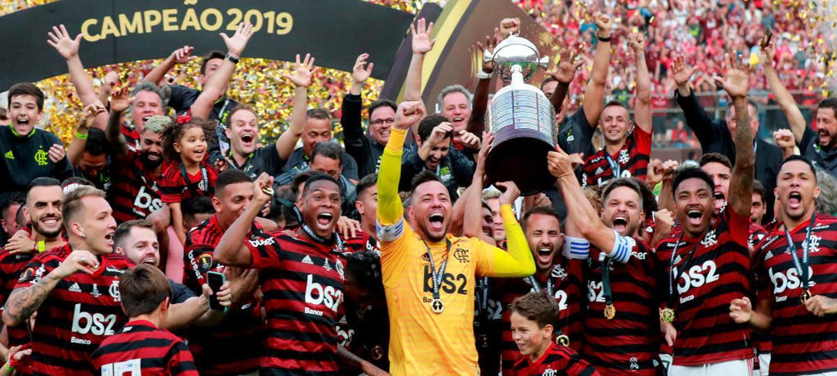 El Flamengo celebra el título.