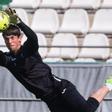 Iker Álvarez, en un entrenamiento, será el portero titular del Córdoba CF ante la baja por lesión de Carlos Marín.