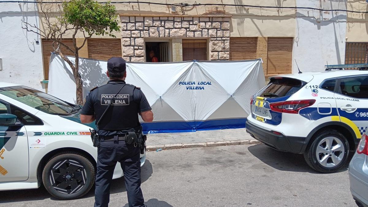 Lugar donde se registró el crimen de Villena el pasado jueves