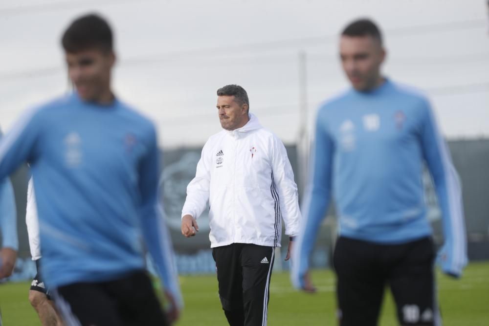 La primera sesión de entrenamiento de Óscar García al frente del Celta