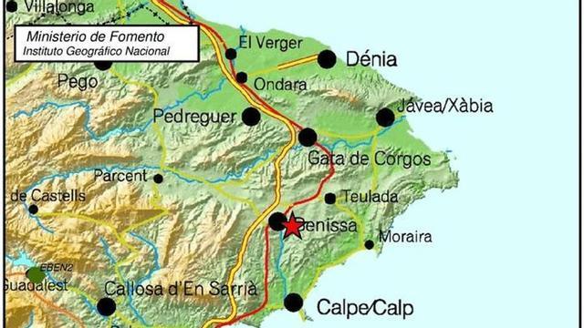 La Marina Alta sufre esta madrugada el quinto terremoto en 25 horas