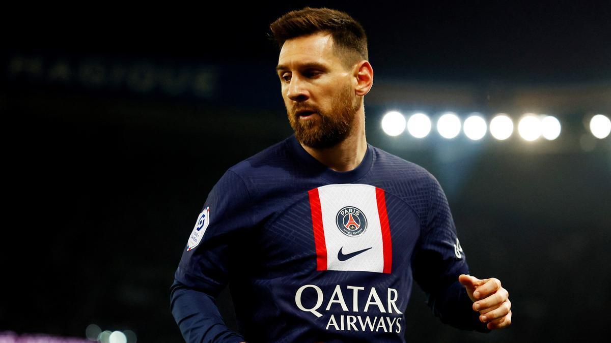 SOCCER-FRANCE-PSG-LYO/REPORT Messi, durante el PSG-Lyon de este domingo.