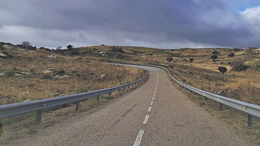 Un tramo de la carretera arribeña despejado de vegetación.| Cedida