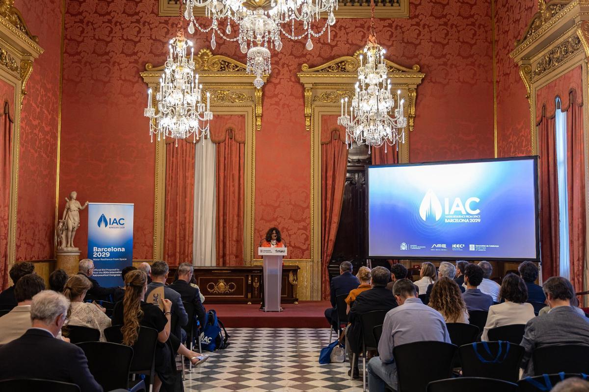 La sala donde se ha presentado la candidatura de Barcelona como sede del IAC 2029