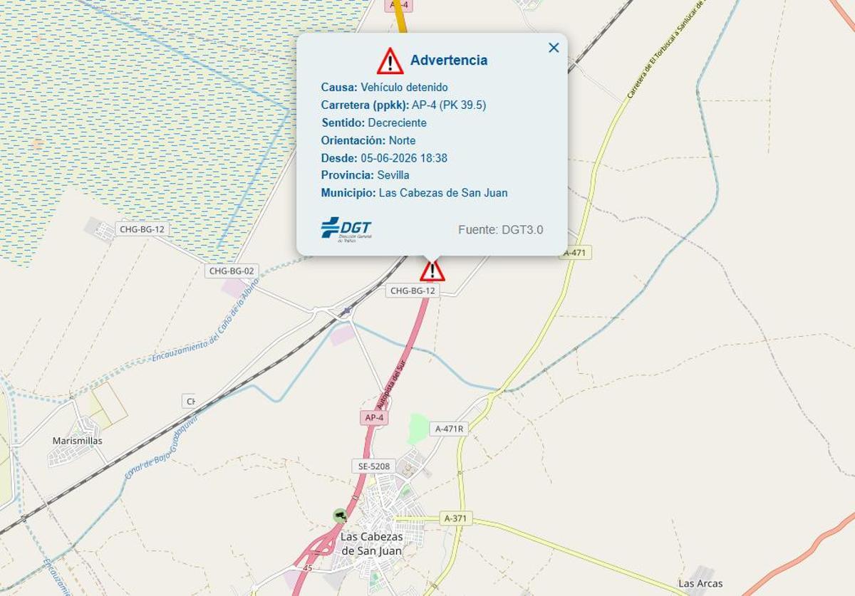 Aviso de la DGT por el accidente