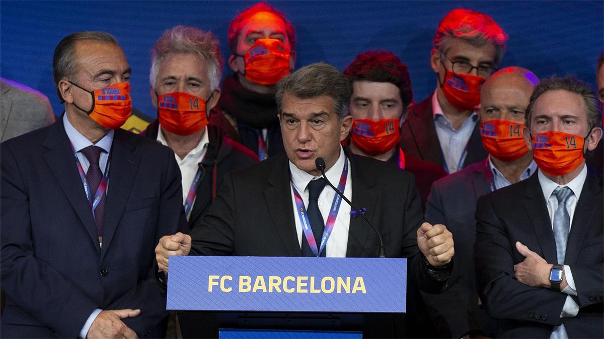 El discurso de la victoria de Laporta: Leo Messi quiere al Barça