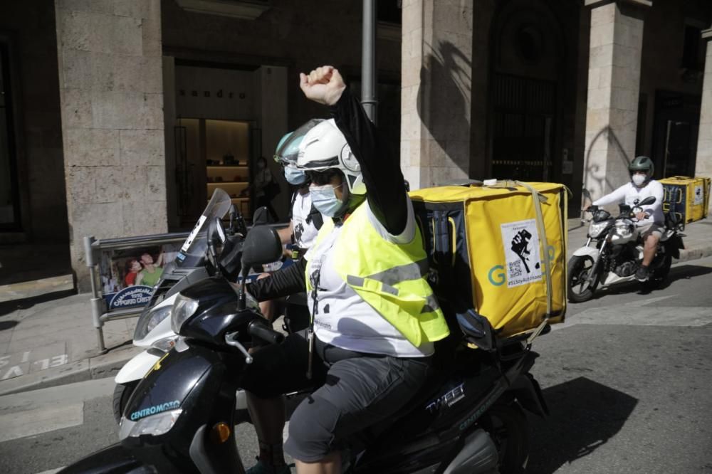 Los repartidores protestan por las calles de Palma