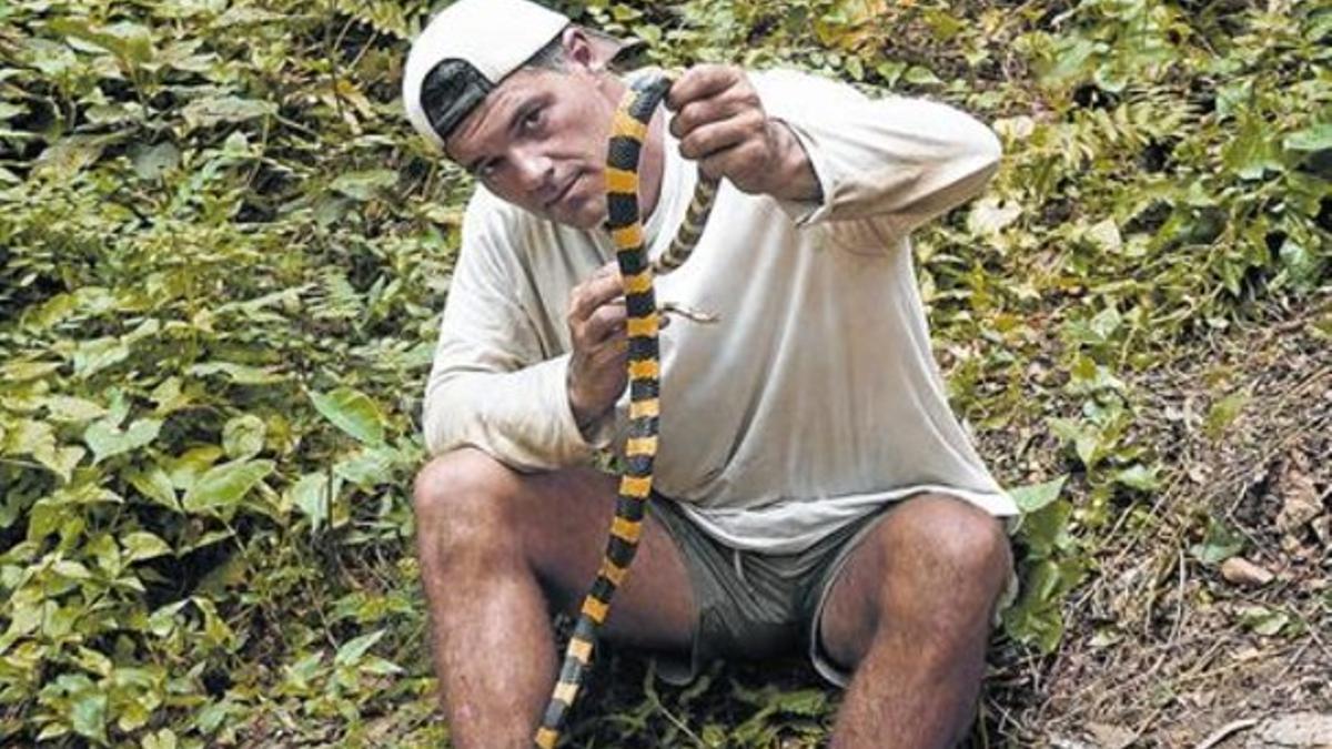 Frank Cuesta muestra en 'Wild Frank' uno de los reptiles que se encontró en su viaje por el continente asiático.