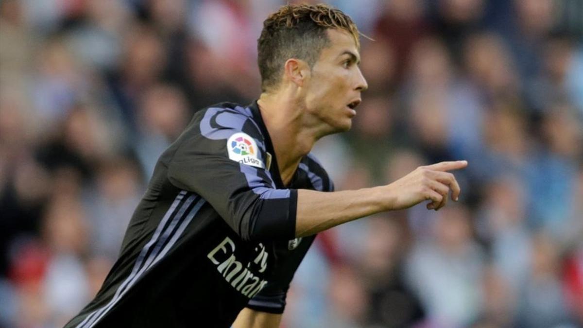 Ronaldo celebra su primer gol al Celta el miércoles pasado
