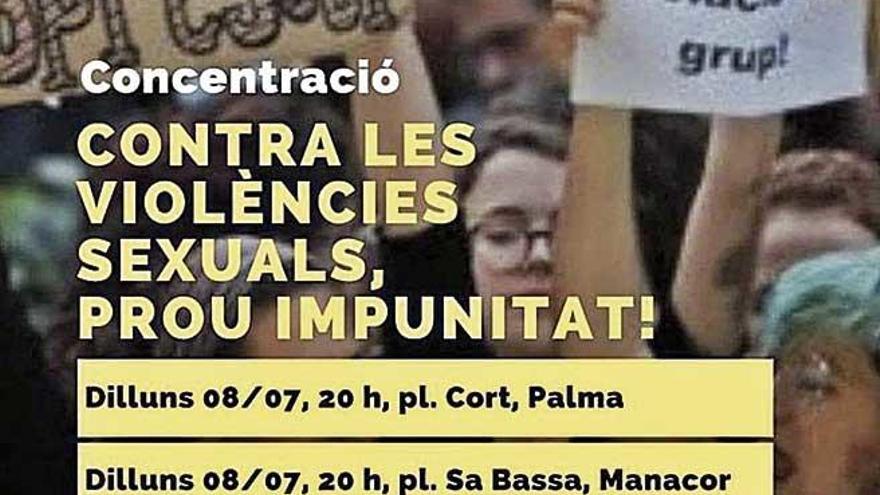 Cartel de la concentración contra la violencia sexual.