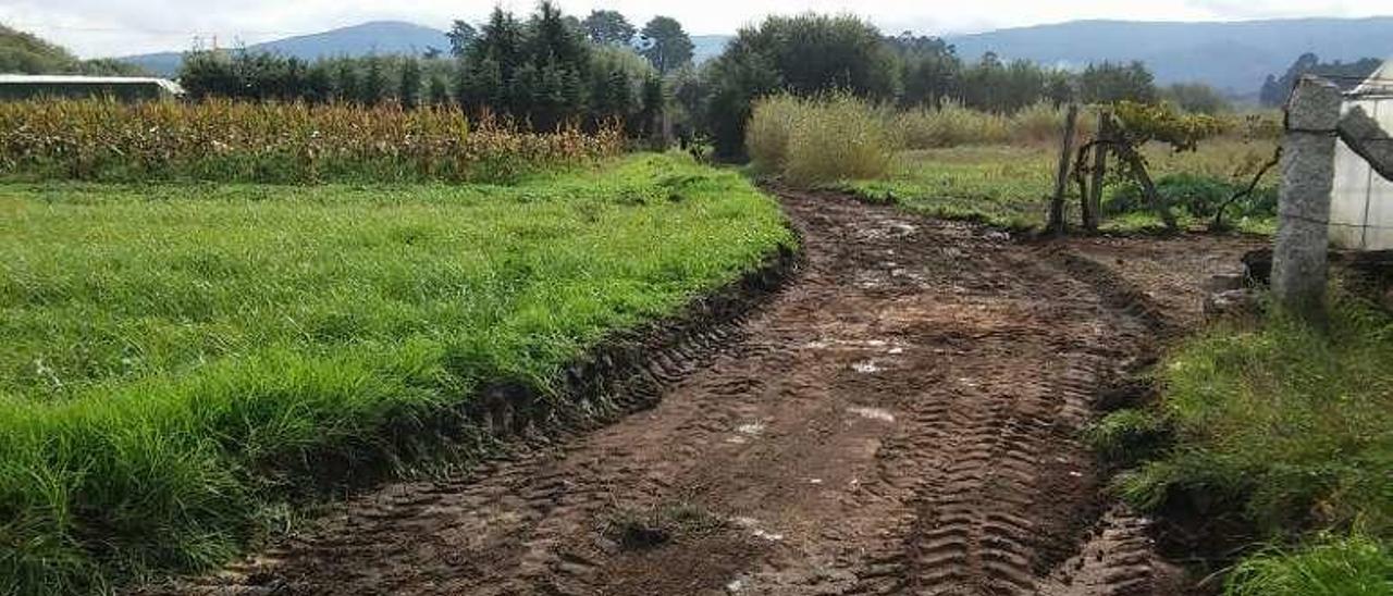 Uno de los caminos que se está arreglando en Vilariño. // Fdv