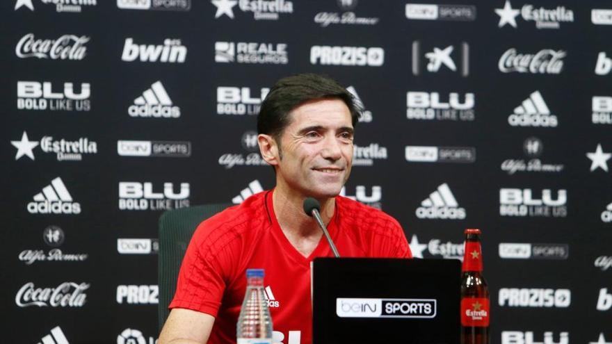 Marcelino, en la rueda de prensa.