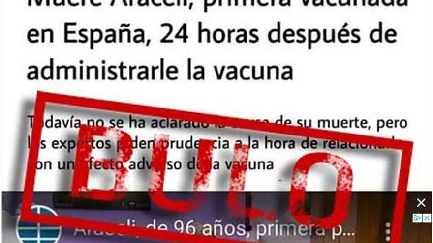 BULO | Araceli, la primera vacunada en España, no ha muerto