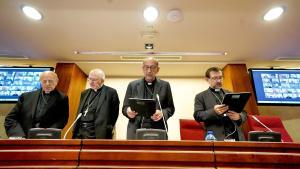 El Arzobispo de Barcelona, El Cardenal Juan José Omella preside la Asamblea Plenaria extraordinaria de la Conferencia Episcopal de España para tratar el tema de la pederastia en la Iglesia.