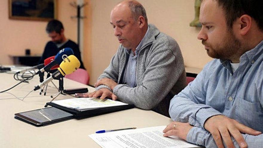 El delegat episcopal d&#039;Ensenyament del Bisbat de Girona, Pere Micaló, i el responsable de comunicació, Xavier Roca