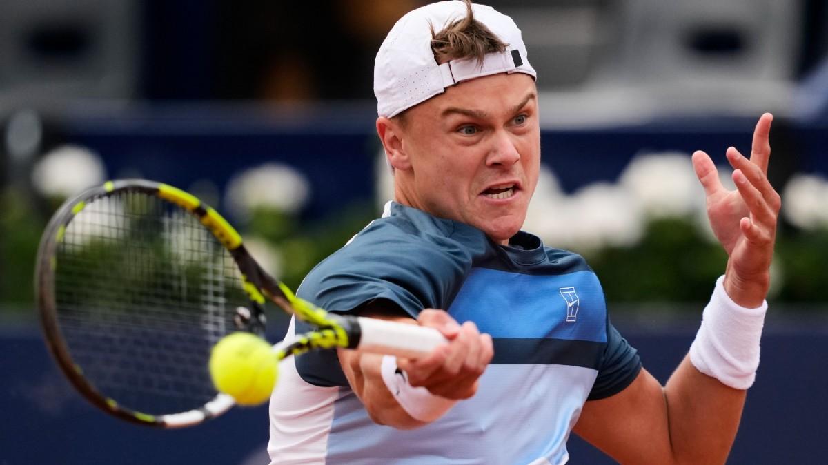 Holger Rune, en un acción del partido