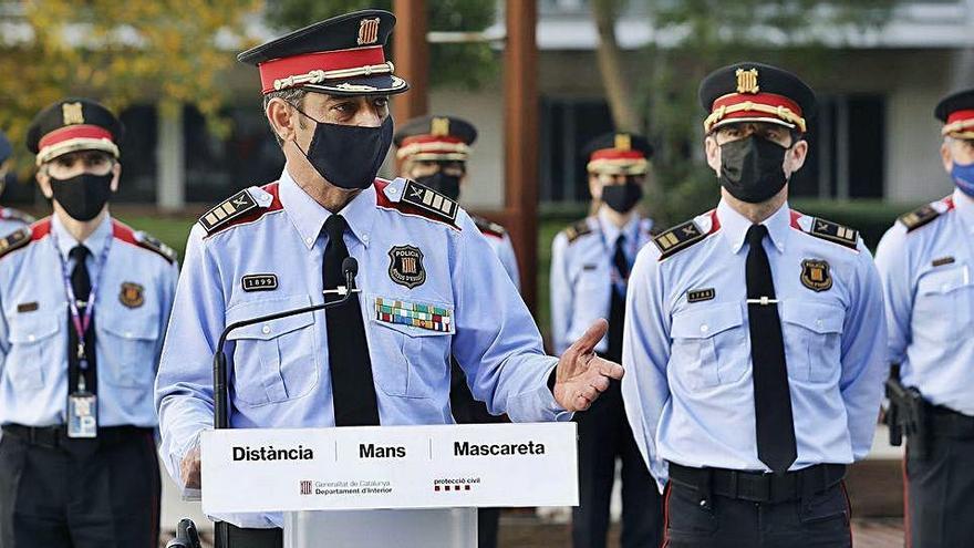 El major Josep Lluís Trapero, ahir en l&#039;acte a la seu dels Mossos d&#039;Esquadra.