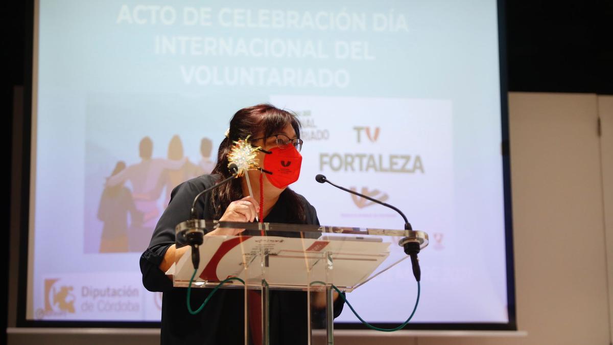 Pilar Pineda en el acto de celebración por el Día Internacional del Voluntariado en la Diputación de Córdoba