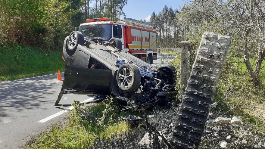 Herida una persona en una salida de vía en Abegondo