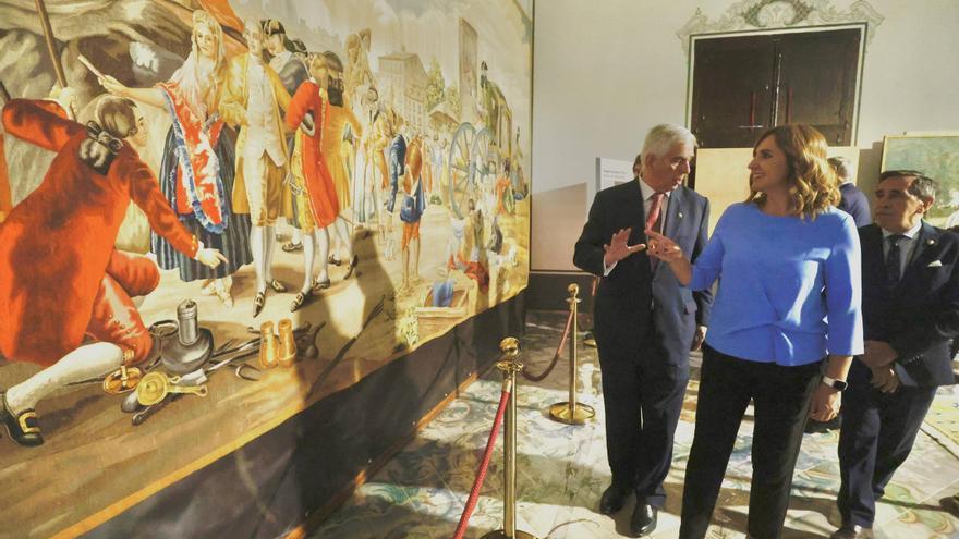 Exposición de telares en el Museo de la Seda de València