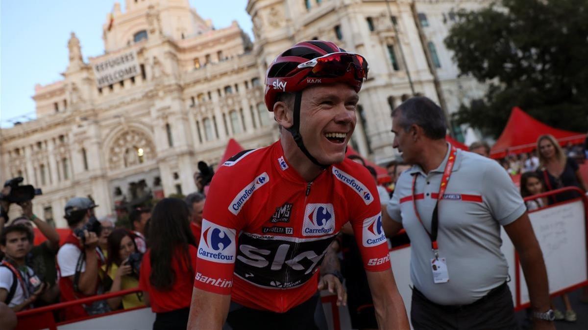 rpaniagua40050665 team sky rider chris froome of britain reacts at the end of 170919174047