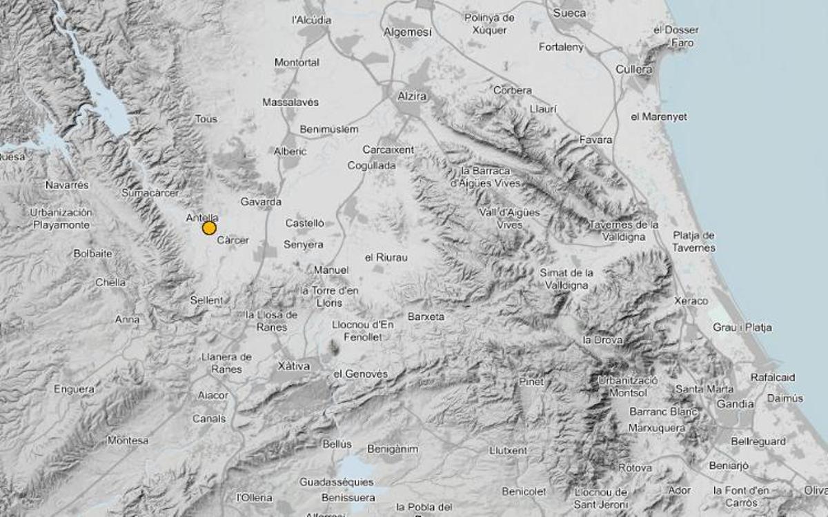 Localització del sisme detectat per l’IGN