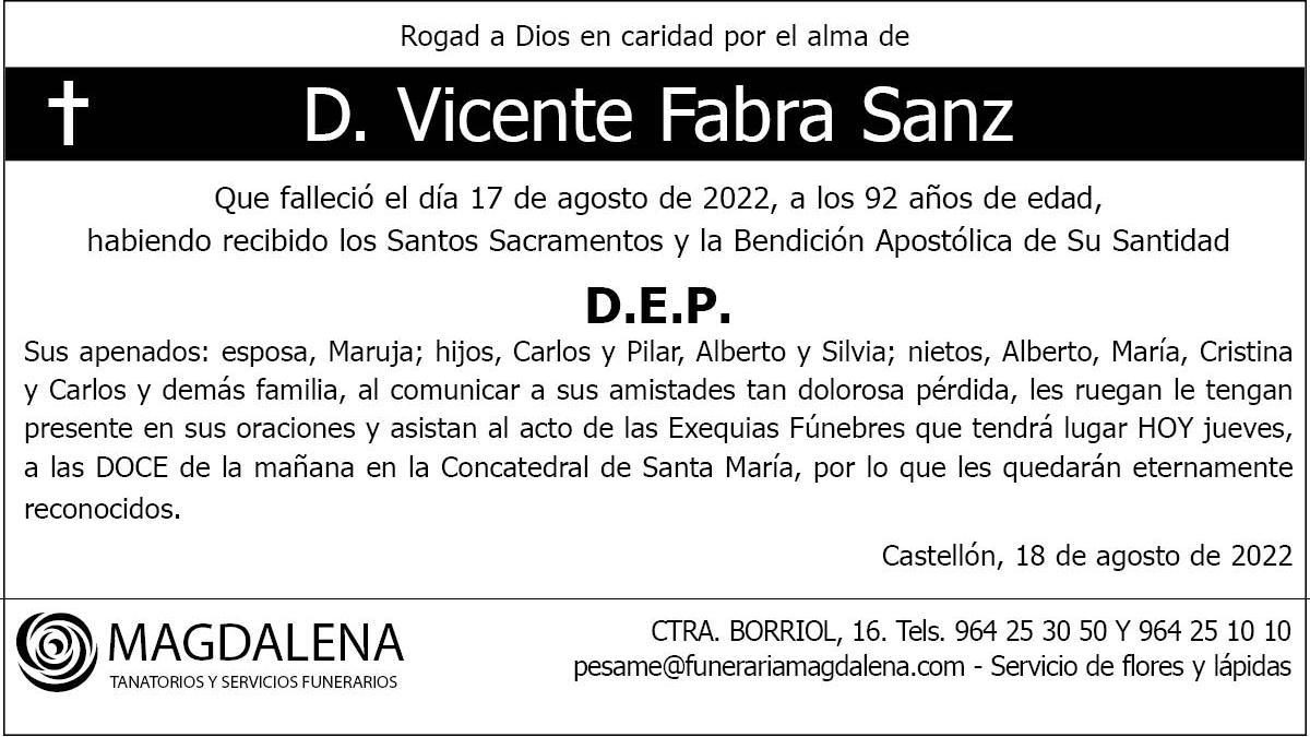 D. Vicente Fabra Sanz