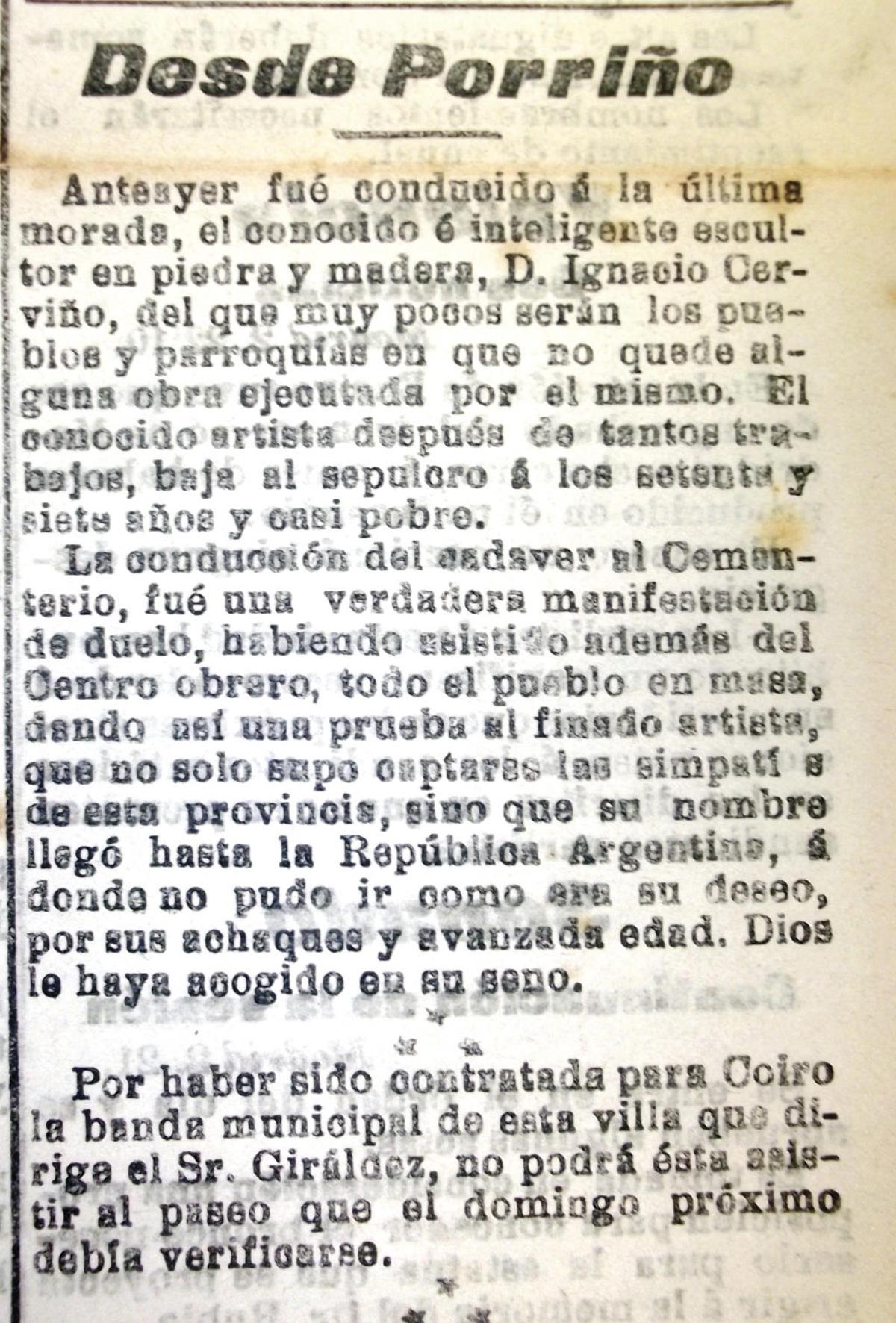 A presenza do escultor no Hío entre 1869 e 1872