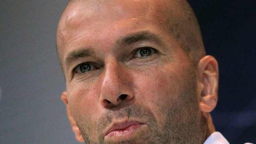 Zidane, ayer, en rueda de prensa.