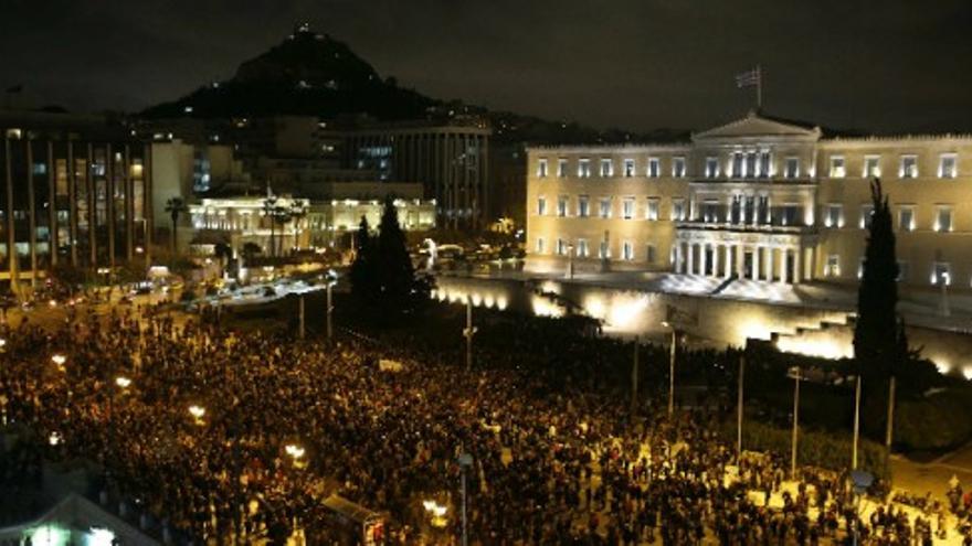 Protesta silenciosa en Atenas