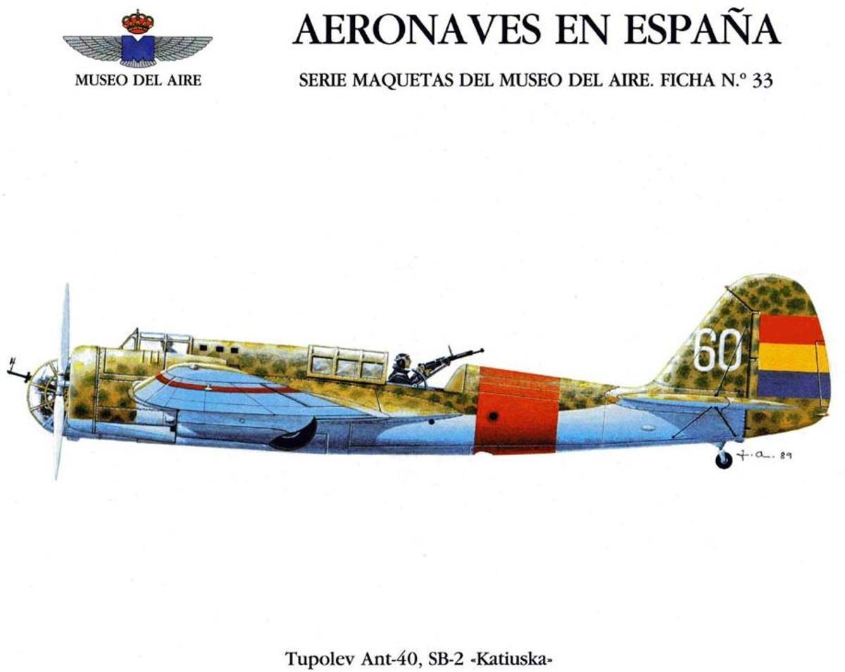 Maqueta de Tupolev SB-2  «Katiuska», bombardero en los que voló Ramón Pérez Sala