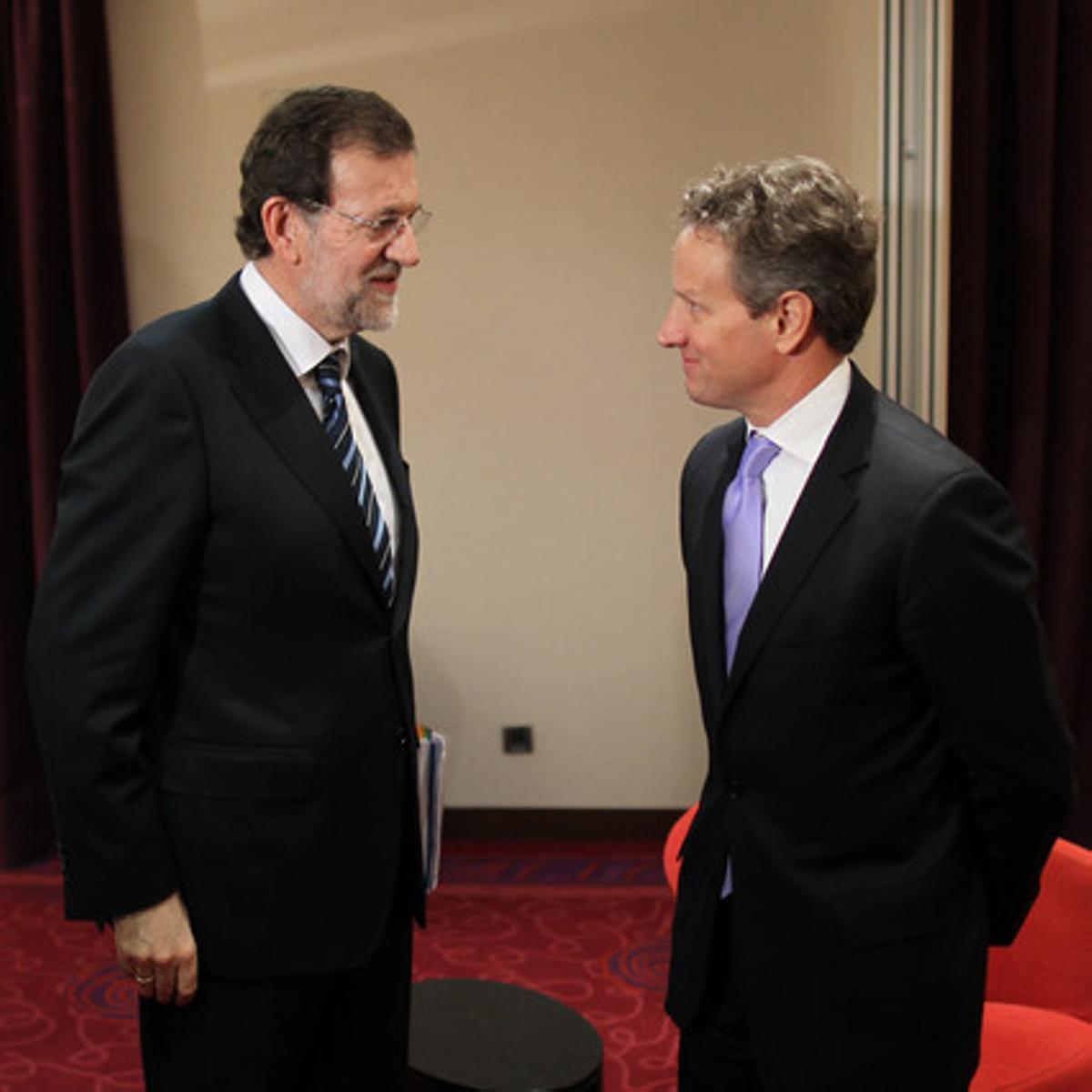 Mariano Rajoy i el secretari d’Estat del Tresor, Timothy Geithner.