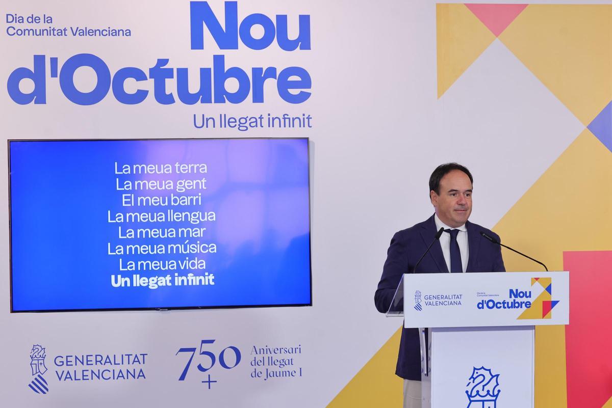 Presentación de la programación del 9 d'Octubre por parte del presidente de la Generalitat, Juanfran Pérez Llorca.