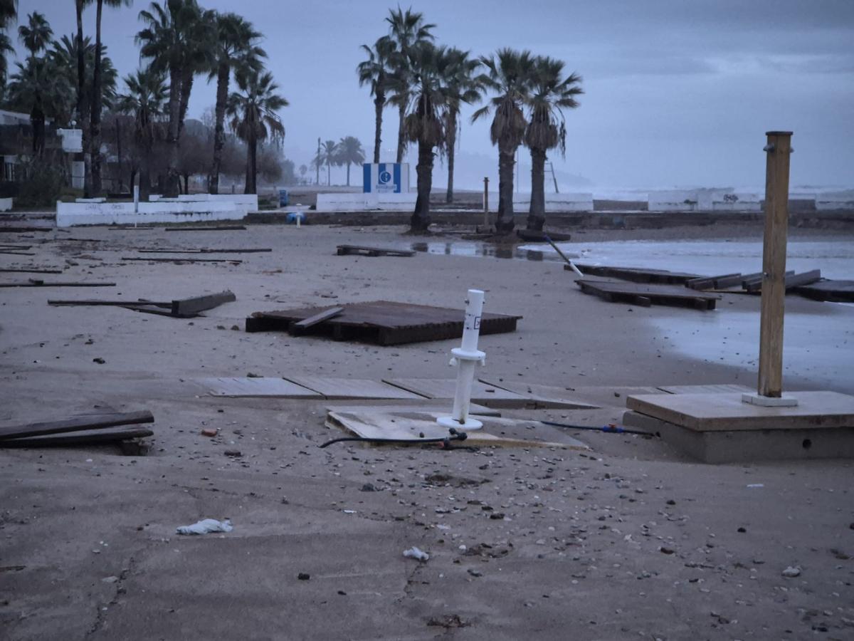 Daños por los últimos temporales en el litoral de Benicàssim.