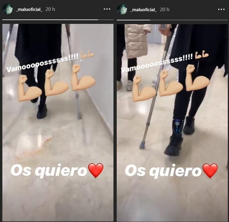 Imágenes del progreso de la lesión de Malú