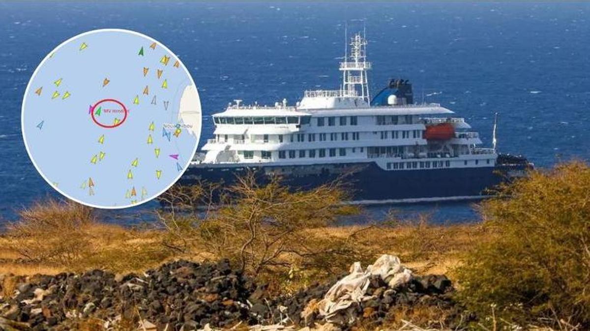 Trayectoria del 'MV Hondius' sobre las 9 horas de este viernes, 8 de mayo, entre Cabo Verde y Canarias