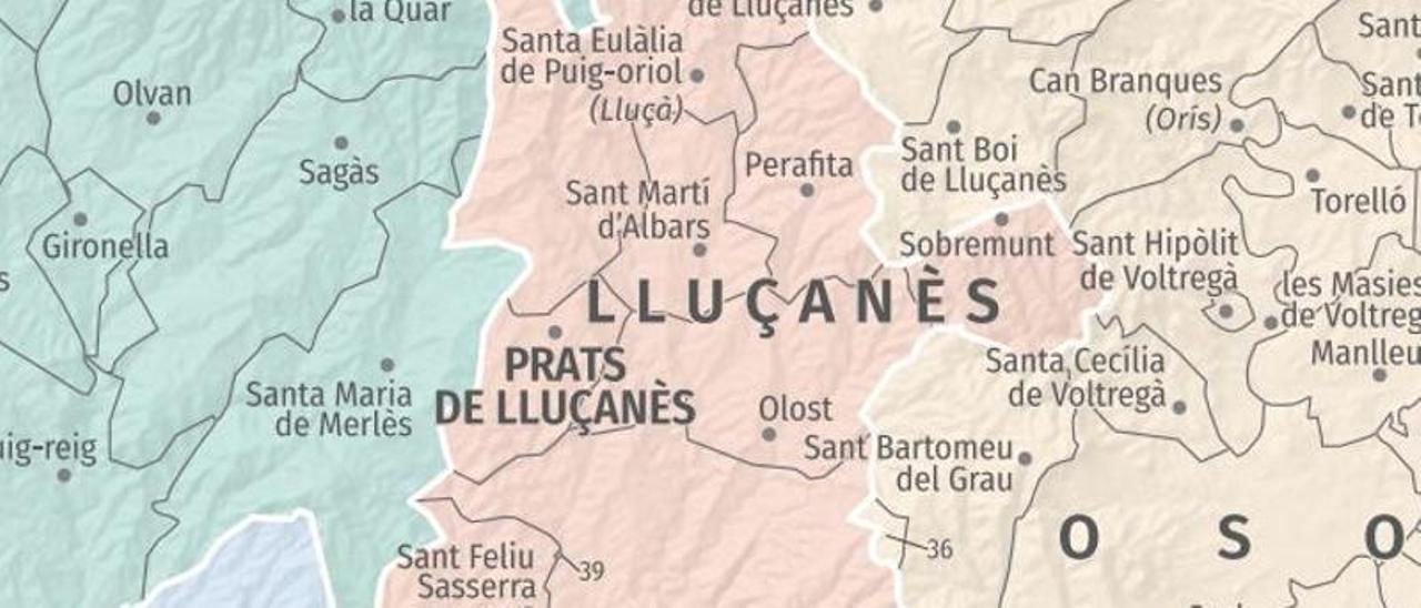 Una imatge de la comarca del Lluçanès ja definida en el nou mapa