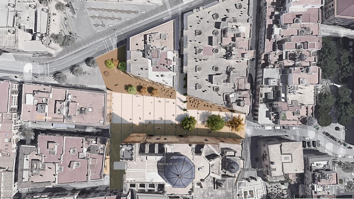 Imagen aérea del proyecto básico de reforma de Congreso Eucarístico