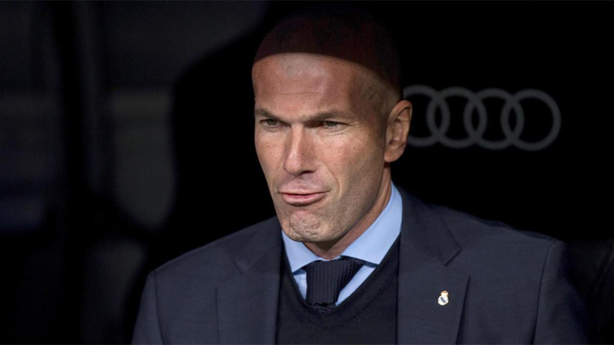 Zinedine Zidane durante el Real Madrid-Leganés de la Copa del Rey 2017/18