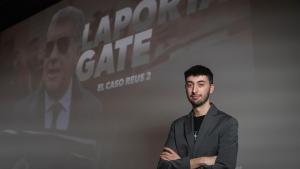 Andreu Rauet, director de Laporta Gate, en el cine Texas de Barcelona, este miércoles.