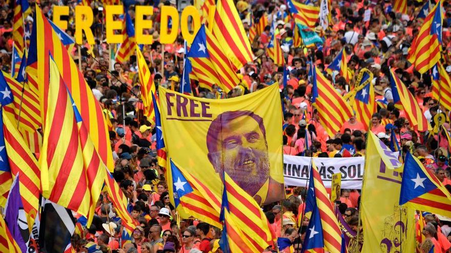 Manifestación reclamando la libertad de los presos independentistas