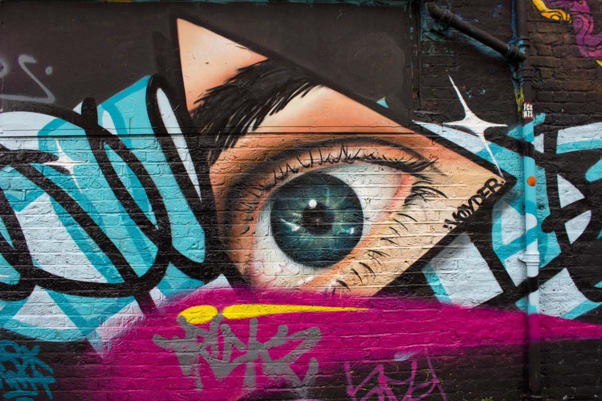 Arte urbano único en el mundo en el East End de Londres.