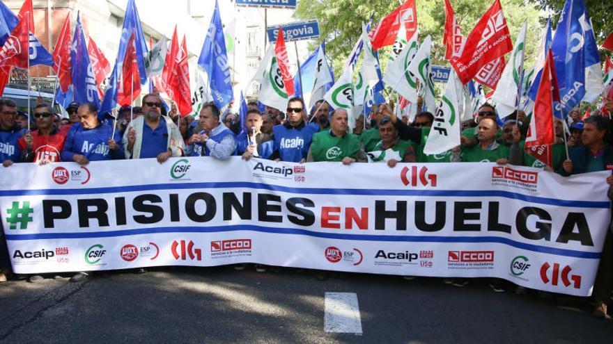 Manifestación de los funcionarios de Prisiones.