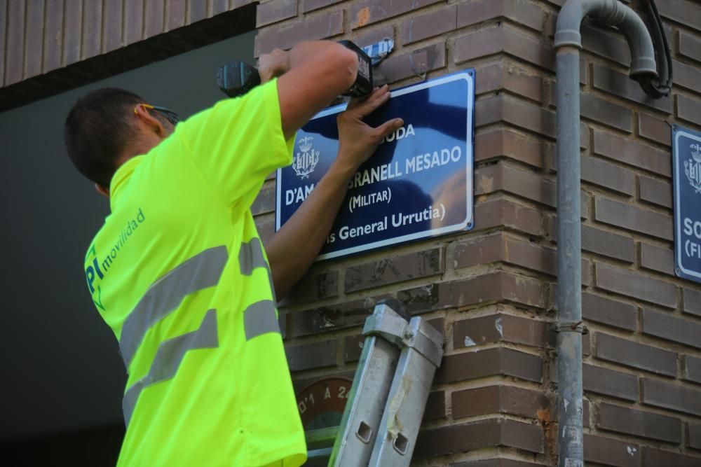 València cambia las placas de calles Franquistas