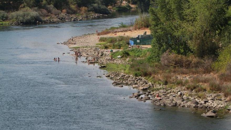 El caudal del río Miño a su paso por Ourense, en mínimos. // IÑAKI OSORIO