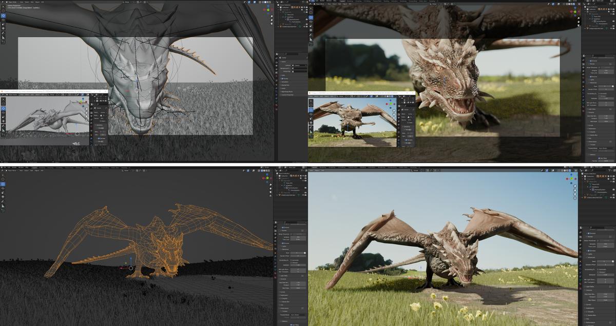El dragón de Malpartida de Cáceres en su recreación 3D.