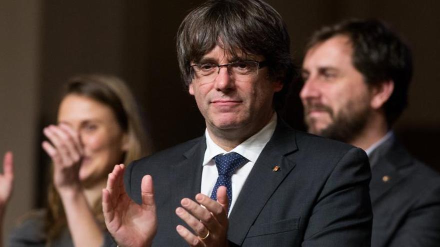 Carles Puigdemont durante un acto en Bruselas.