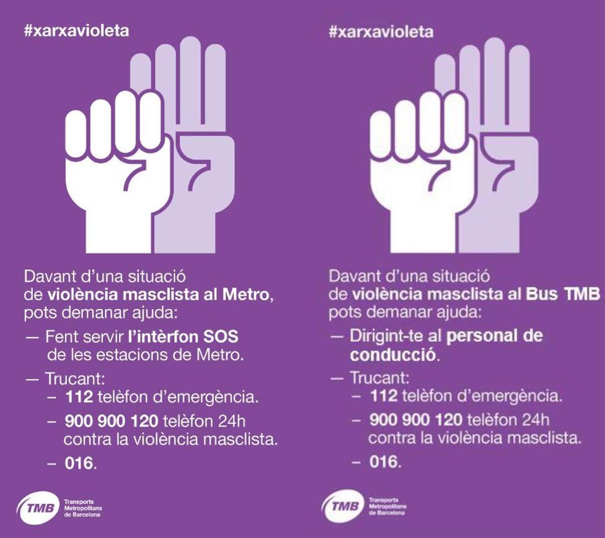 Cartel informaqtivo que TMB ha empezado a difundir, a partir de hoy y de forma permanente, en toda su red de transporte público.